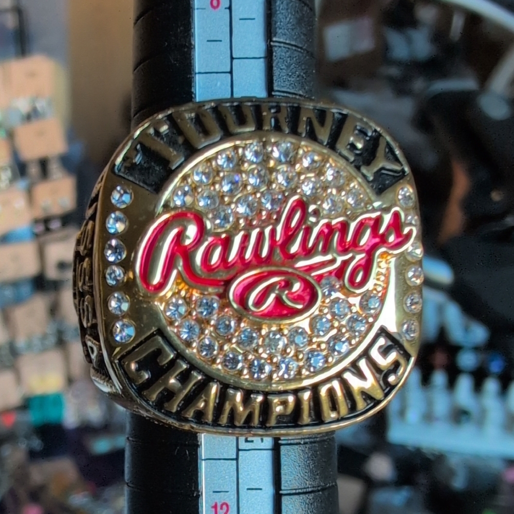 Rawlings Gold and Rhinestone Champions Ring